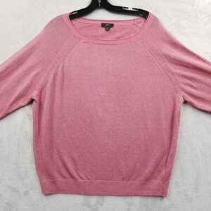 J Crew‎ Sweater Women XL Red Linen Oversized Raglan Long Sleeve Lightweight